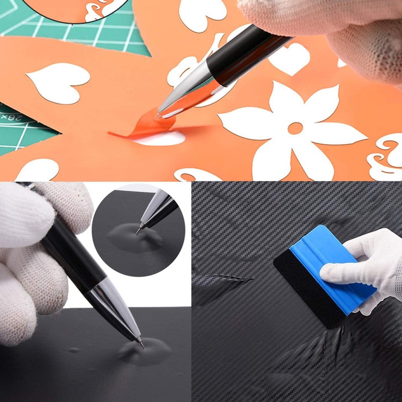 buysigo Weeding Tools for Vinyl，2 Pieces Air Release Pen Craft Vinyl Weeding Tools Stainless Steel Point Retractable Air Release Weeding Tools for Craft Weeding Essential Adhesive Vinyl (Black) - Image 5